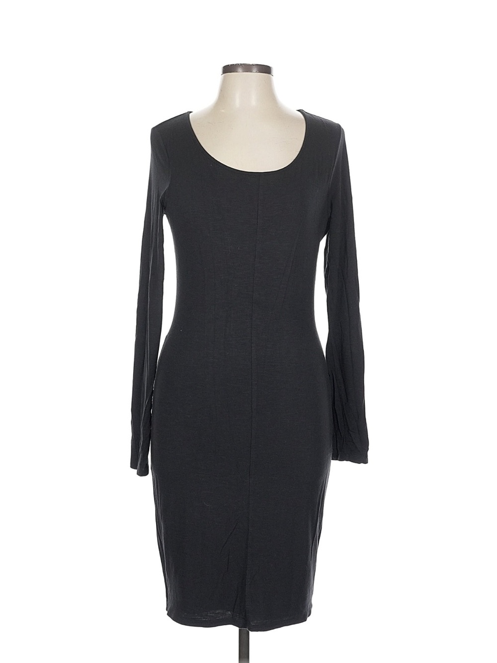 Yummie by Heather Thomson Black Long Sleeve Bodycon Midi Dress Sz L